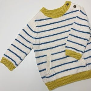 3M Carters Striped Mustard & Blue Knit Sweater